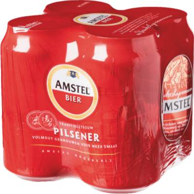 amstel 4pack met blikjes van 355ml